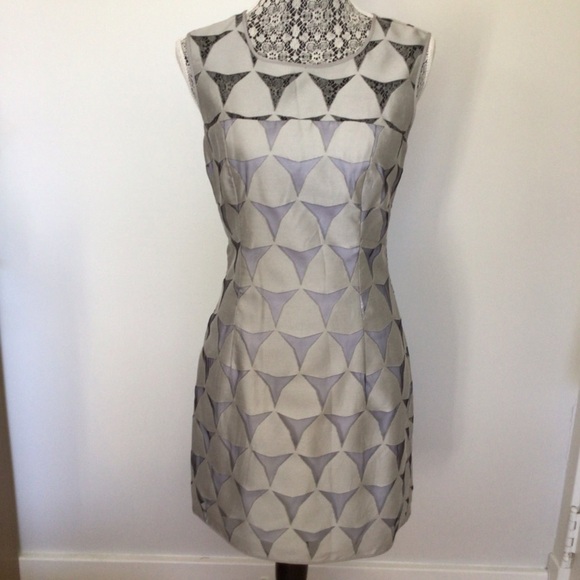 milly Dress: Mesh Cutout Overlay on White Lining - Picture 1 of 8